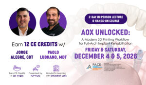 Medidenta 3D - Education - Jorge Alegre - Paolo Lubrano - Course - AOX Unlocked - A Modern 3D Printing Workflow for Full-Arch Implant Rehabilitation - 02